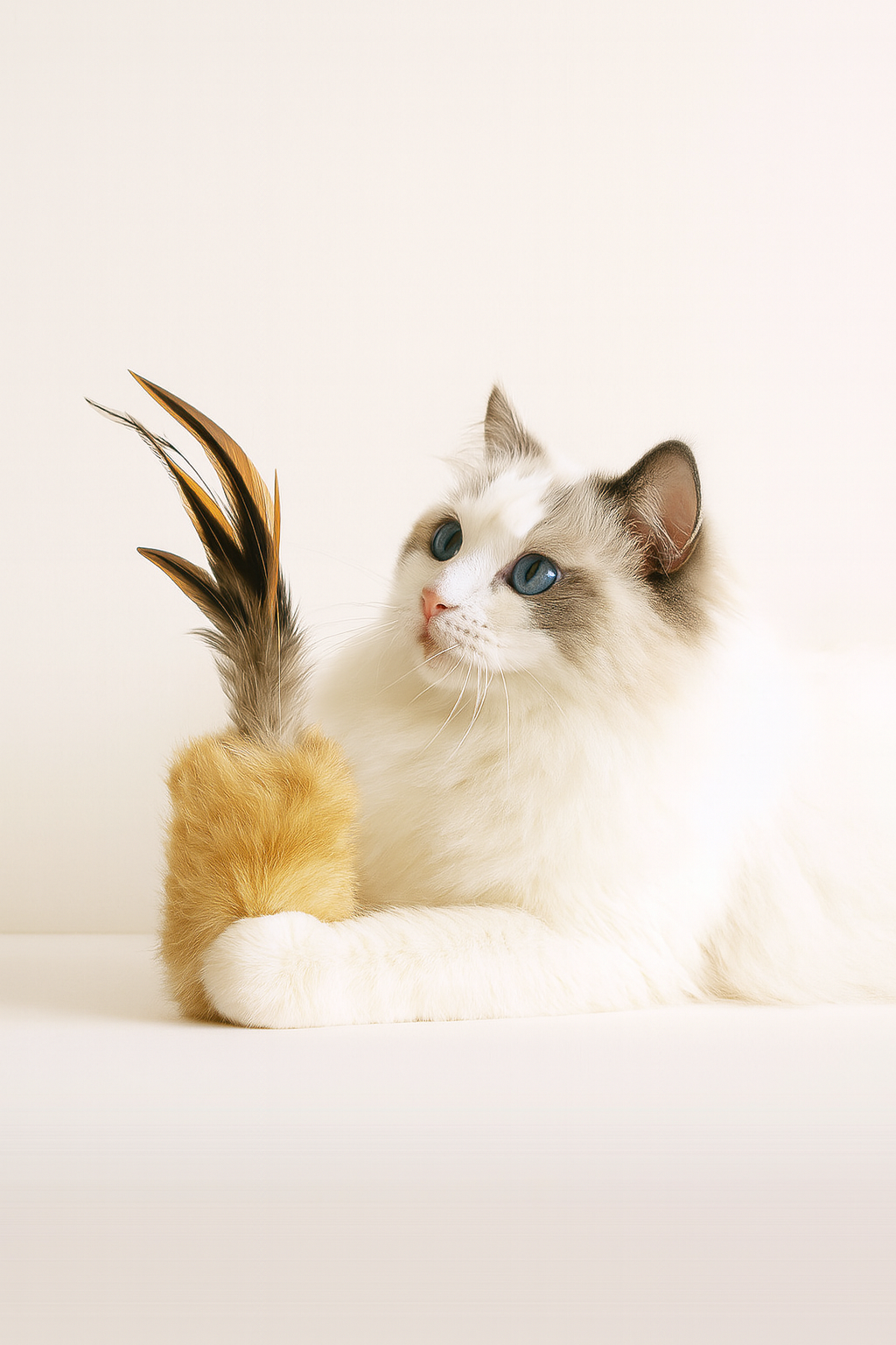 3-Pack Natural Rabbit & Feathers Hunting Toy