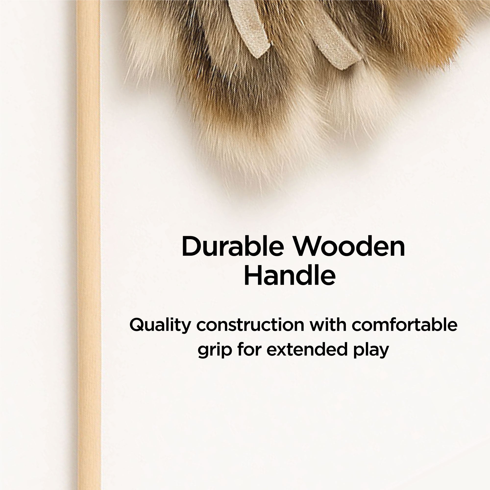 Rustic Whisk Rabbit Fur Cat Wand
