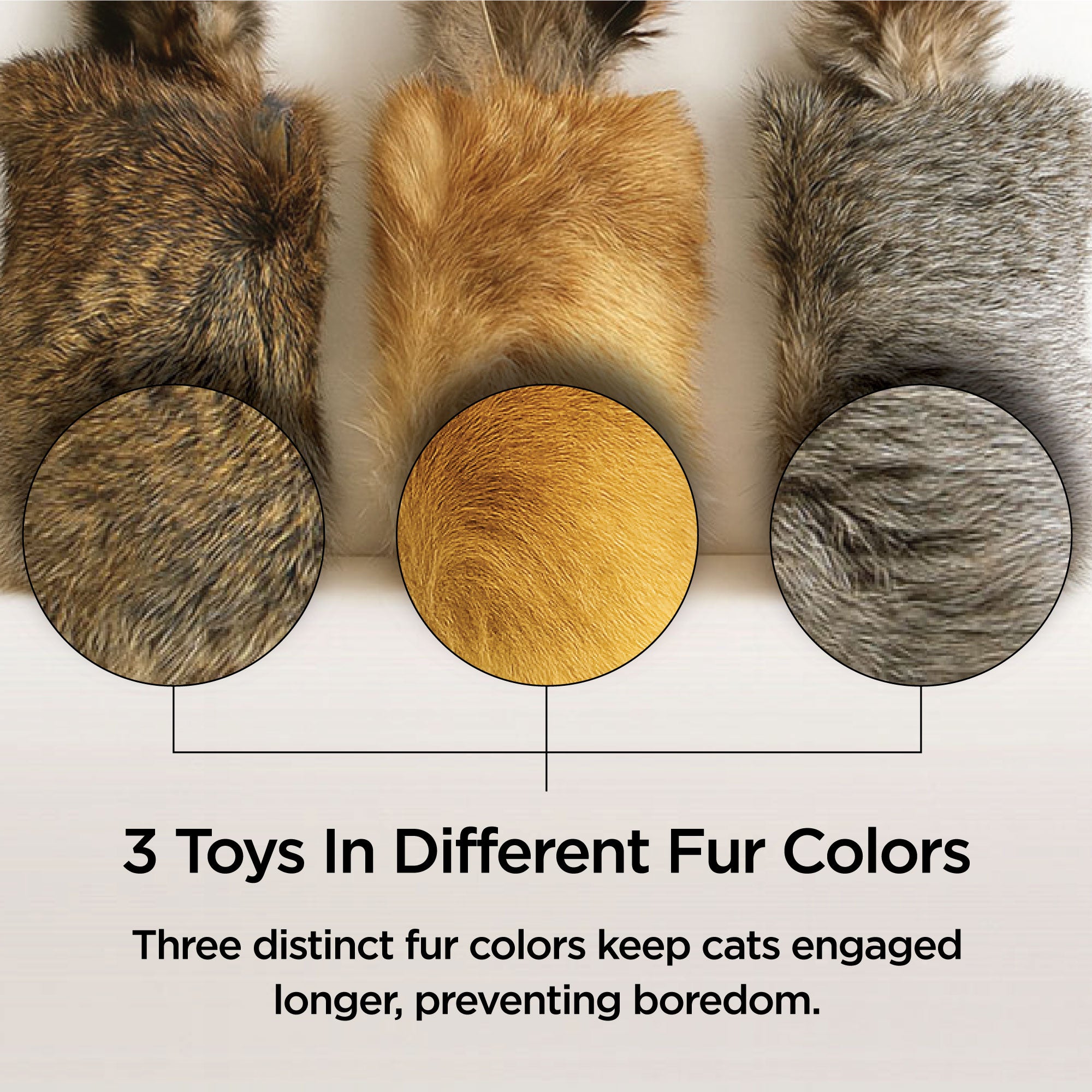 3-Pack Natural Rabbit & Feathers Hunting Toy